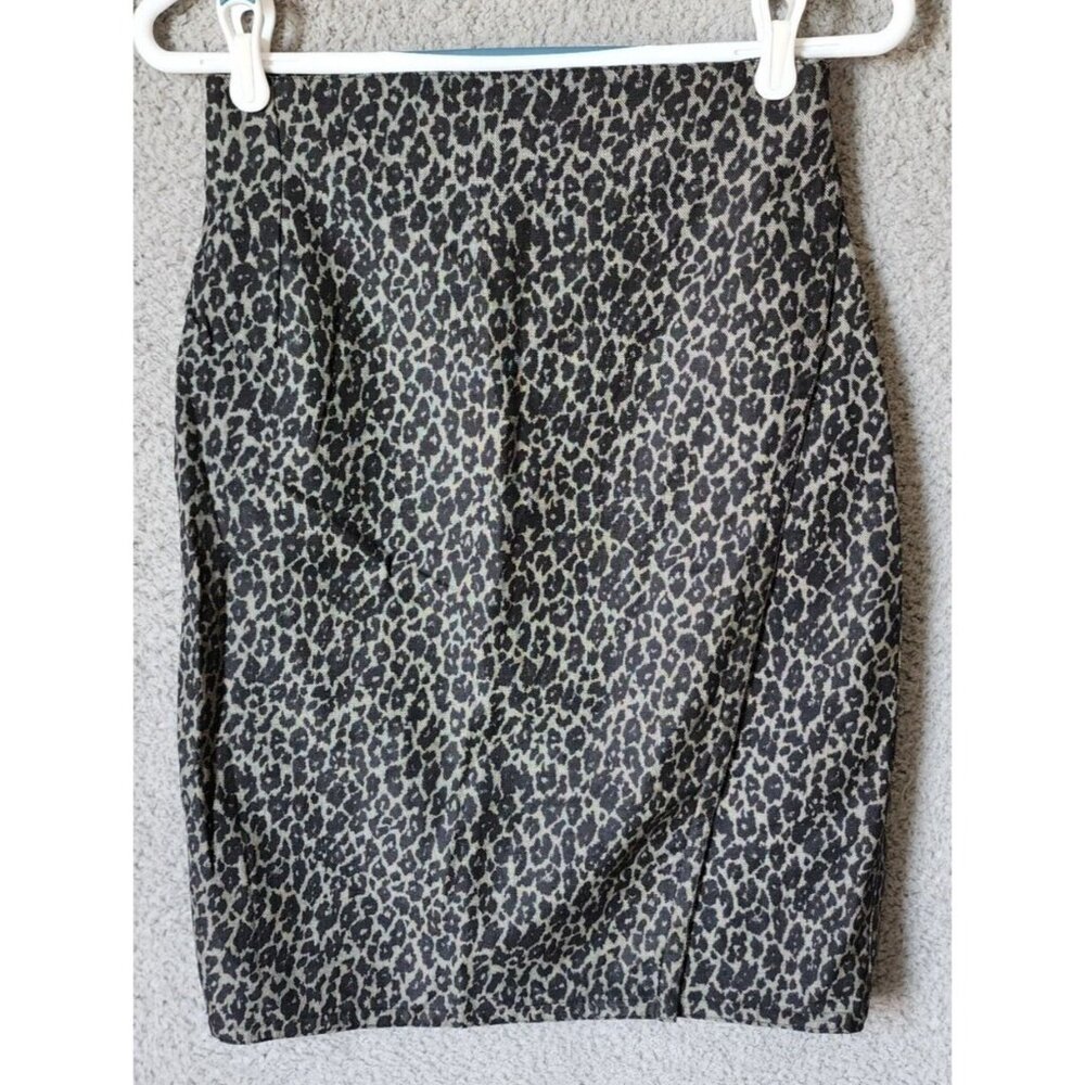 Vintage 80s GIANNI VERSACE Women's Pencil Skirt 100% Wool Gray Animal Print Sz 8